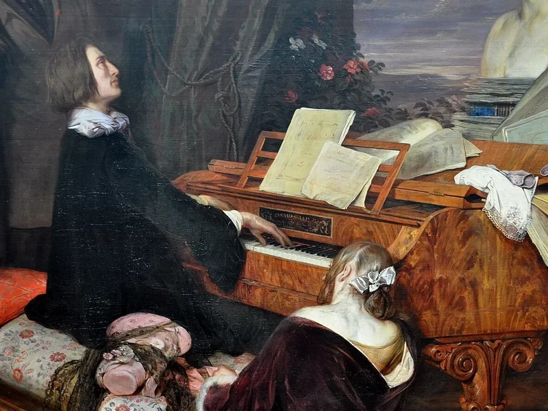 1805-Joseph Danhauser - Liszt al pianoforte